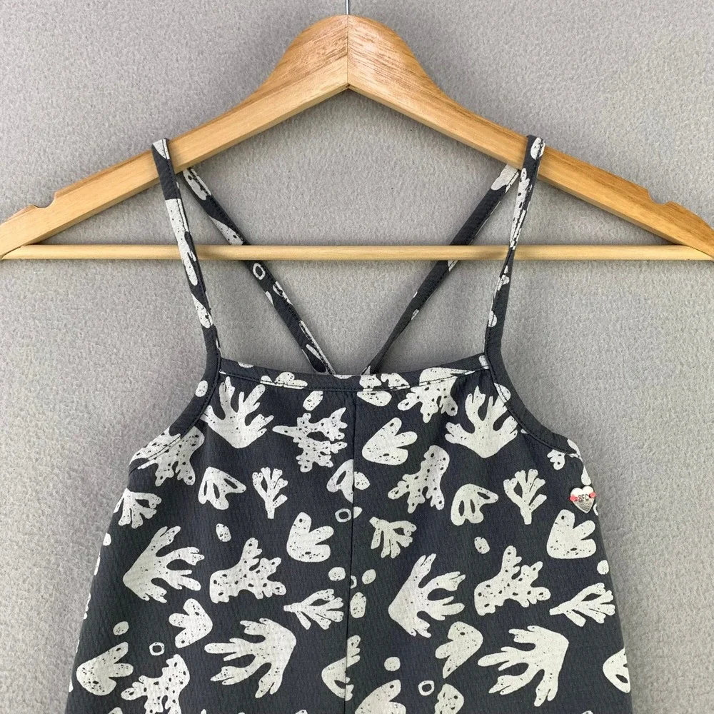 Babyface Coral Jumpsuit Girls 8YR Gray White Wide Leg Sleeveless Cotton